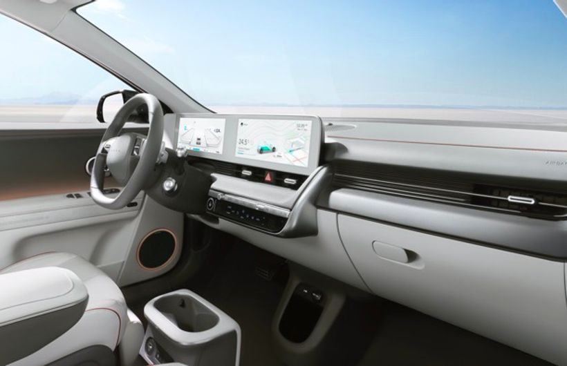 Hyundai IONIQ 5 new electric vehicle interior dashboard and display